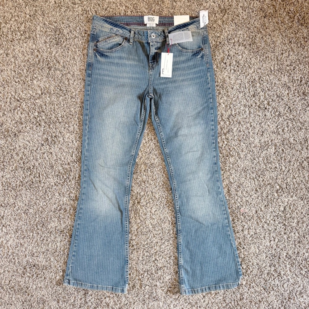 BDG Urban Outfitters Brooke Flare Pinstripe Jeans Low Rise Blue 32W 32L NWT